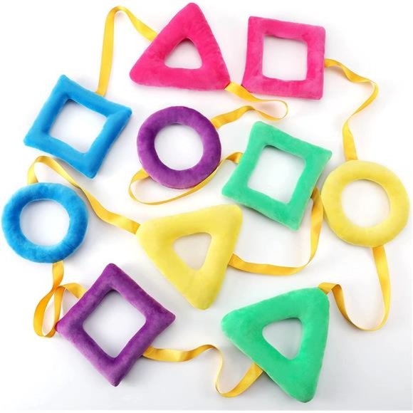 Shapes Walking Rope Walking Rings 100th Day of School 10 Colorful Handles Leash
